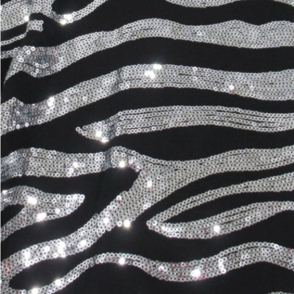 Michael By Michael Kors Sequin Zebra Stripe Top - Picture 4 of 9